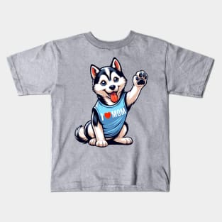 Siberian Husky I Love Mom Mother's Day Kids T-Shirt